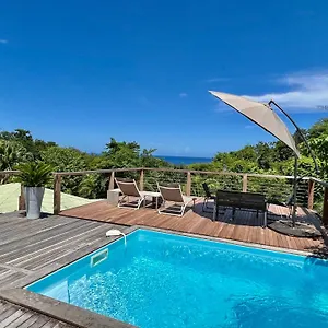 Coco Pointe Batterie. Piscine, Vue Mer, 4 P. , Deshaies Guadeloupe